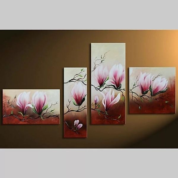 4 Leinwandbilder MAGNOLIA (1) 140 x 80cm Handgemalt günstig online kaufen