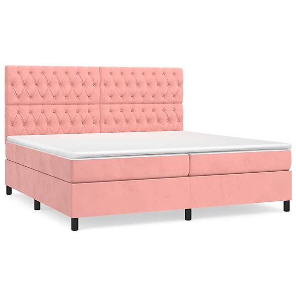 vidaXL Boxspringbett mit Matratze Rosa 200x200 cm Samt1350739 günstig online kaufen