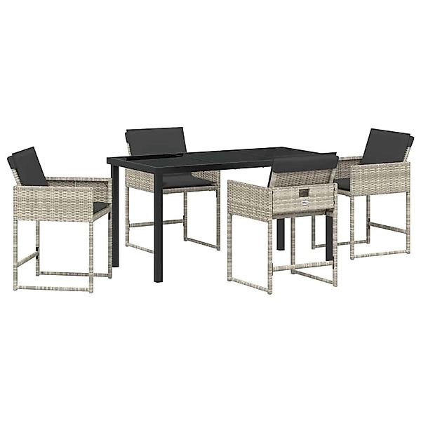 vidaXL Garten Essgruppe 5-Tlg Hellgrau Poly Rattan 3380734 günstig online kaufen