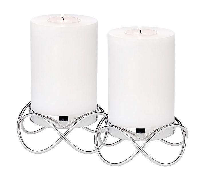 EDZARD Kerzenhalter Bastia, 2er-Set, Edelstahl, vernickelt, hochglanzpolier günstig online kaufen