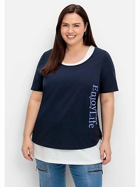 Sheego T-Shirt Große Größen mit Wordingprint und separatem Top günstig online kaufen