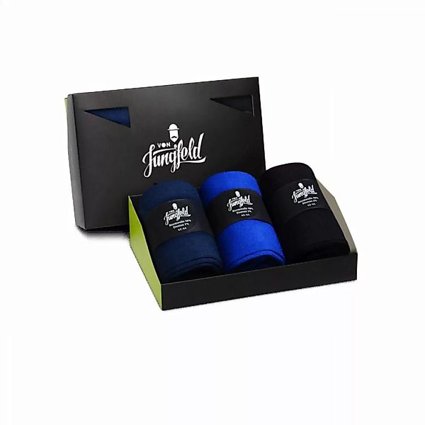 Von Jungfeld 3er Pack Herren Socken, Geschenkbox, gemischte Farben Schwarz/ günstig online kaufen