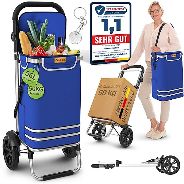 ELONEO Einkaufstrolley klappbar, Einkaufswagen mit Kühlfach, 3in1 Trolley, günstig online kaufen