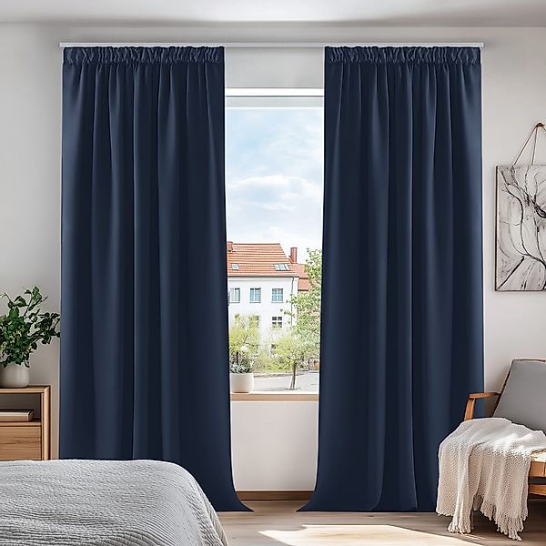 Deconovo Verdunkelungsvorhang Gardinen mit Kräuselband Blickdicht günstig online kaufen