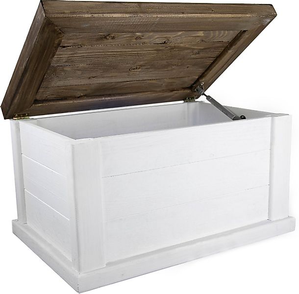 Kistenkolli Altes Land Allzweckkiste massive Holztruhe UK weiss braun mit Z günstig online kaufen