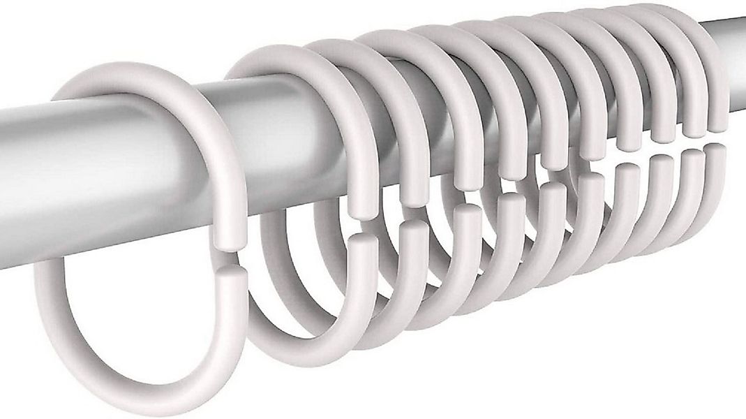 Clever-Kauf-24 Duschvorhangringe 12er Set Duschvorhangringe in weiß, Kunsts günstig online kaufen