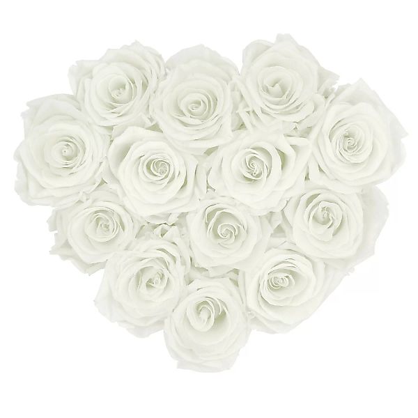 Rosenbox Herz Weiß-Schwarz mit 13 Weiß Rosen günstig online kaufen
