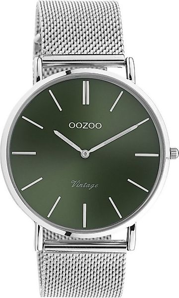 OOZOO Quarzuhr Vintage Armbanduhr C10871 Grün Milanaiseband 40 mm günstig online kaufen