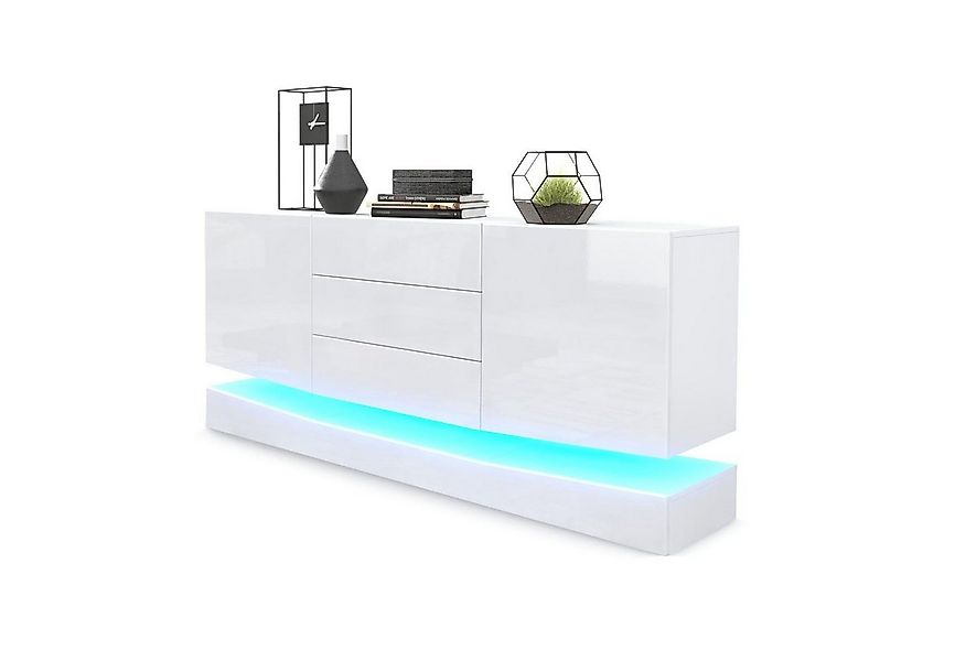 Vladon Sideboard City (Kommode mit 2 Türen, und 3 Schubladen inkl. LED-Bele günstig online kaufen