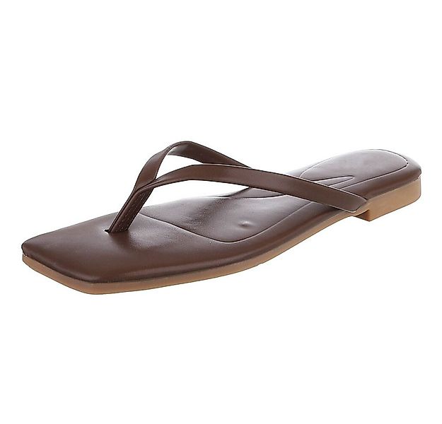 Ital-Design Minimalistische Damen Flip-Flops mit flacher Sohle Zehentrenner günstig online kaufen