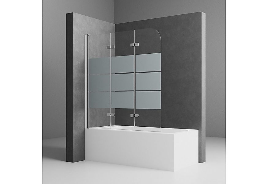 Boromal Badewannenaufsatz Badewannenfaltwand Milchglas 3-teilig Faltbar Bad günstig online kaufen