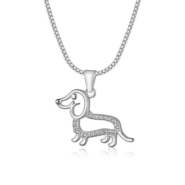 NAHLE Kette mit Anhänger Silber Halskette Dackel Tierliebhaber Kette (inklu günstig online kaufen