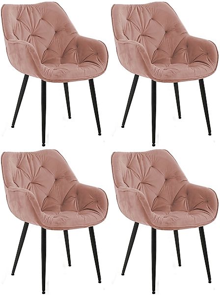 CLP Esszimmerstuhl Tanna Samt (4er Set), günstig online kaufen