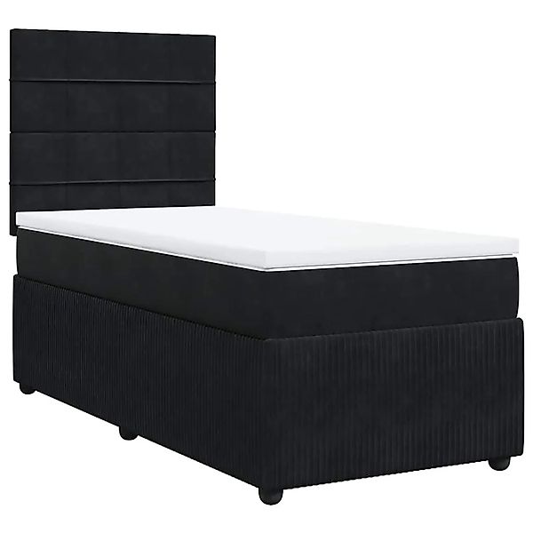 vidaXL Boxspringbett mit Matratze Schwarz 90x190 cm Samt 3292216 günstig online kaufen