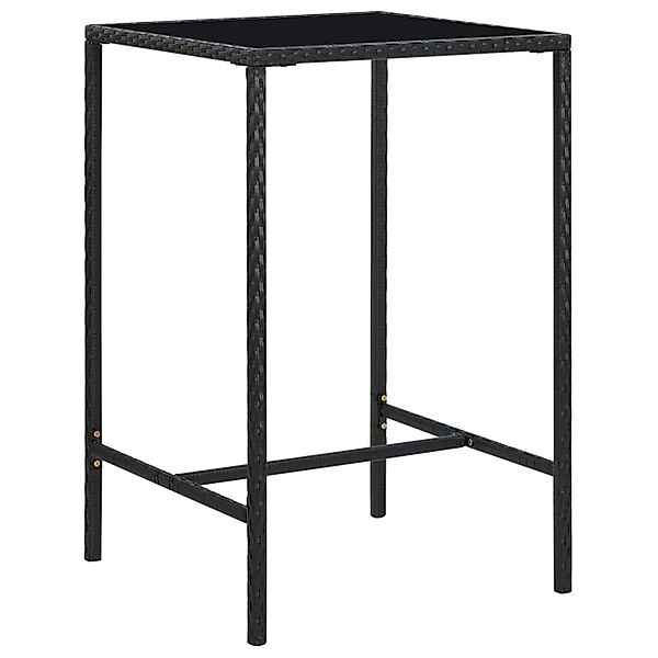 vidaXL Garten-Bartisch Schwarz 70x70x110 cm Poly Rattan und Glas 313458 günstig online kaufen