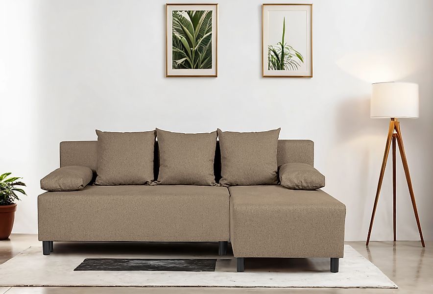 INOSIGN Ecksofa "IWALANI, Schlafsofa mit Bettkasten, Recamiere beidseitig m günstig online kaufen
