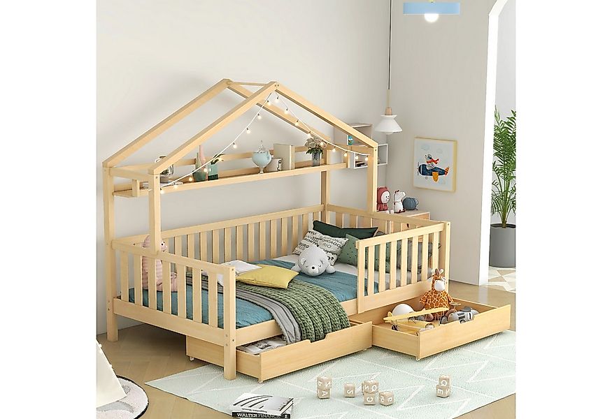 HAUSS SPOLE Kinderbett 90x200cm Hausbett mit Schubladen für Kinder und Juge günstig online kaufen