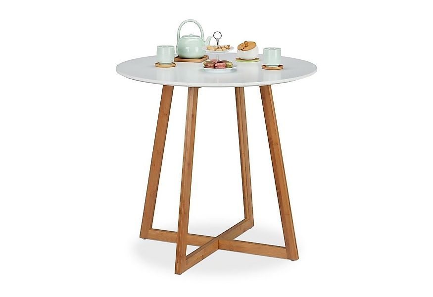 relaxdays Esstisch Runder Esstisch weiß günstig online kaufen