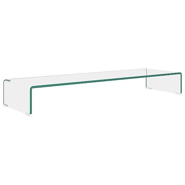 furnicato TV-Schrank TV-Tisch/Bildschirmerhöhung Glas Transparent 100x30x13 günstig online kaufen