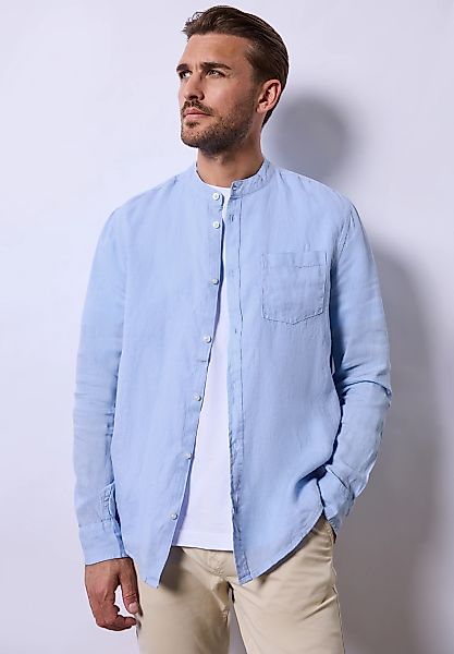 STREET ONE MEN Leinenhemd, mit Knopfleiste günstig online kaufen