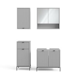 Vicco Badmöbel-Set Eliza, Grau, 4 Teile, günstig online kaufen