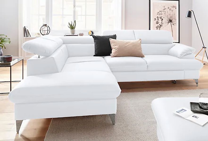 COTTA Ecksofa »Caluso L-Form« mit Kopfteilverstellung, wahlweise mit Bettfu günstig online kaufen