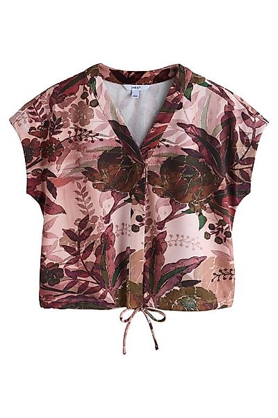 Next Kurzarmbluse Kurzarm-Oberteil mit V-Ausschnitt und Bindedetail (1-tlg) günstig online kaufen
