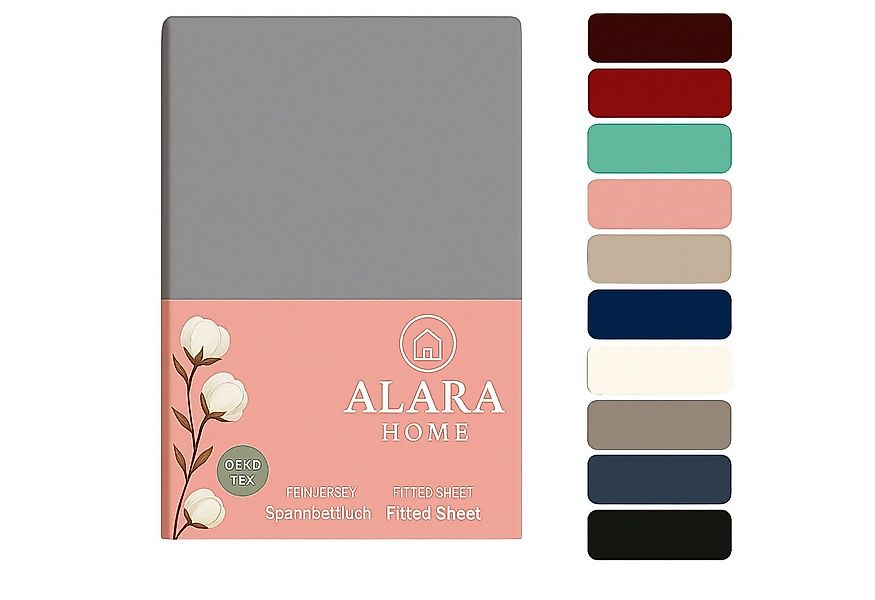 ALARA HOME Spannbettlaken 180x200 Baumwolle 100% Spannbetttuch Bettlaken Je günstig online kaufen