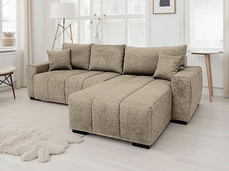Home affaire Ecksofa "L-Form Bello" mit Bettfunktion, Bettkasten, Frei im R günstig online kaufen