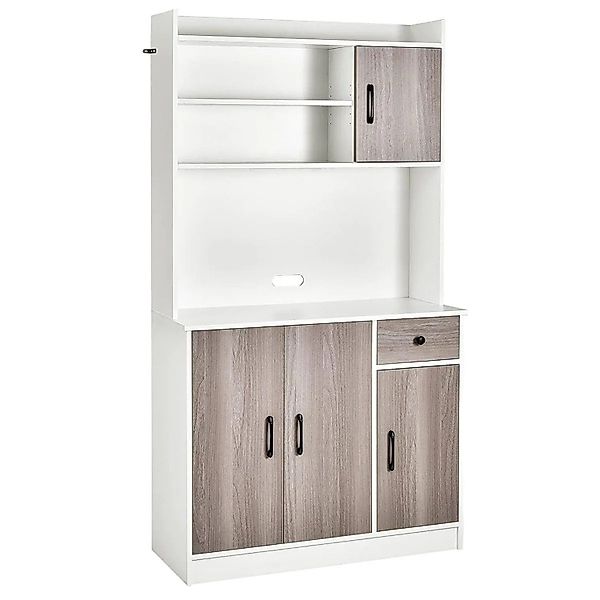 Costway Küchenschrank mit Arbeitsplatte Hochschrank Küche Weiß günstig online kaufen