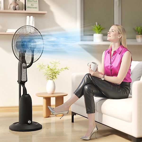 HOMCOM Standventilator Ventilator mit Verstellbar Sprühnebel günstig online kaufen