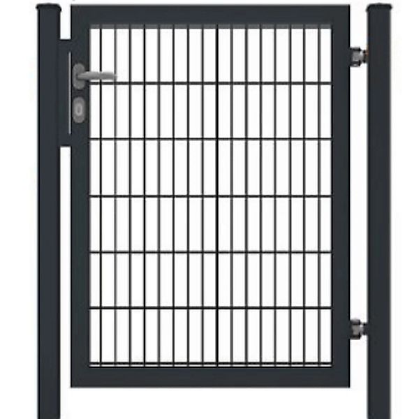 Gartentor für Doppelstabmattenzäune Voll-Rahmen Anthrazit 120 cm x 120 cm günstig online kaufen