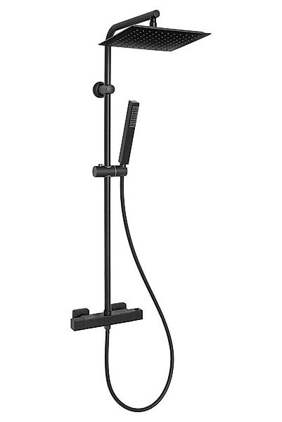 KOLMAN Duschsystem SVART Brausegarnitur Regendusche mit Thermostat Mischbat günstig online kaufen