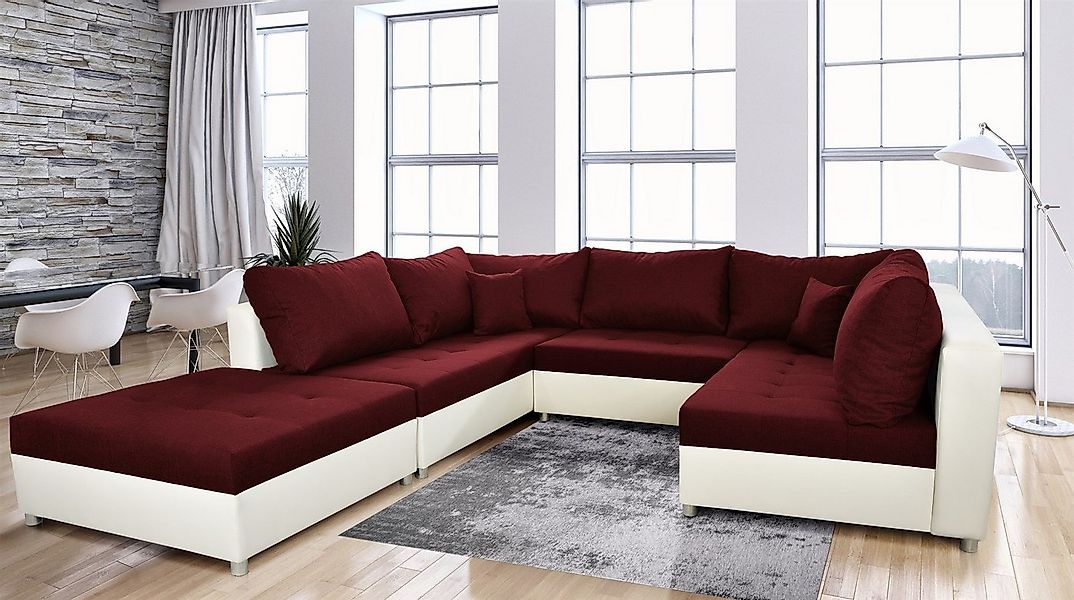 Fun Möbel Wohnlandschaft Sofa U-Form ANDRO, Inkl. Schlaffunktion, Bettkaste günstig online kaufen