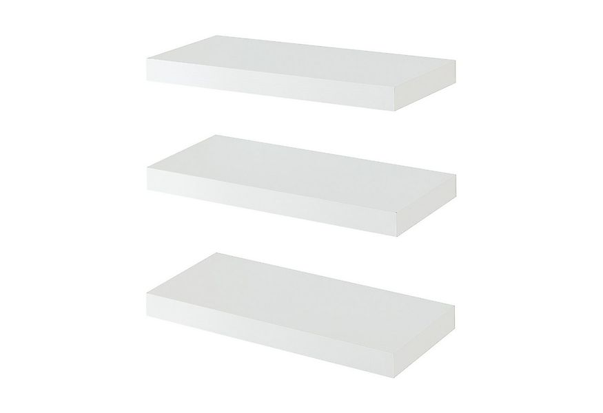 en.casa Wandregal, 3-tlg., »Stranda« 3er Set 40 x 17 x 4 cm Weiß günstig online kaufen
