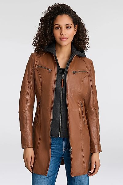 Mauritius Ledermantel "Bente", 2-in-1-Lederjacke mit abnehmbarem Kapuzen-In günstig online kaufen