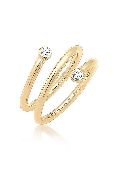 Elli Fingerring Wickelring Geo Kristalle 925 Sterling Silber günstig online kaufen