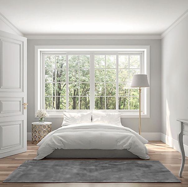 my home Fellteppich "Clement" rechteckig 30 mm Höhe Kunstfell, Uni Farben, günstig online kaufen
