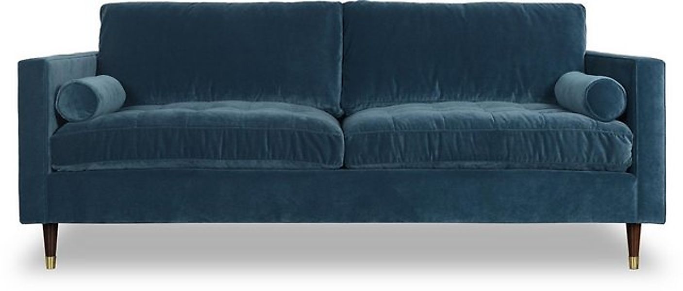JVmoebel Sofa Design Blau Sofa 3 Sitzer Chesterfield Stoff Couch Sofa Polst günstig online kaufen