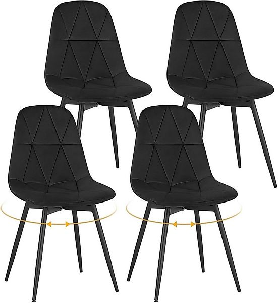 EUGAD Esszimmerstuhl (4 St), 4er Set, Drehstuhl, Ergonomisches Design günstig online kaufen