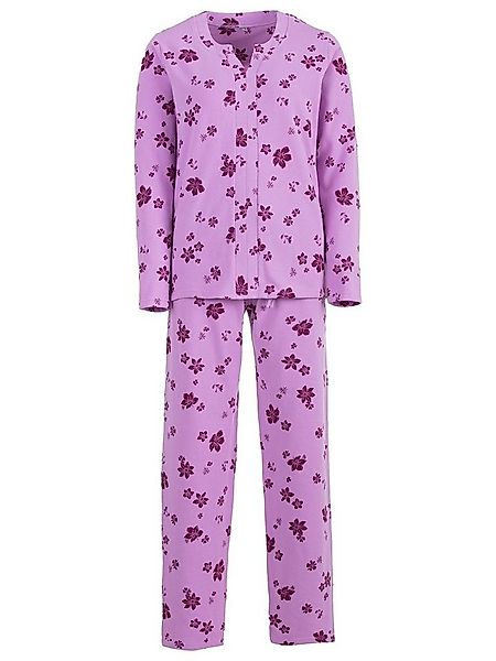 zeitlos Schlafanzug Pyjama Set Thermo - Pinke Blüten günstig online kaufen