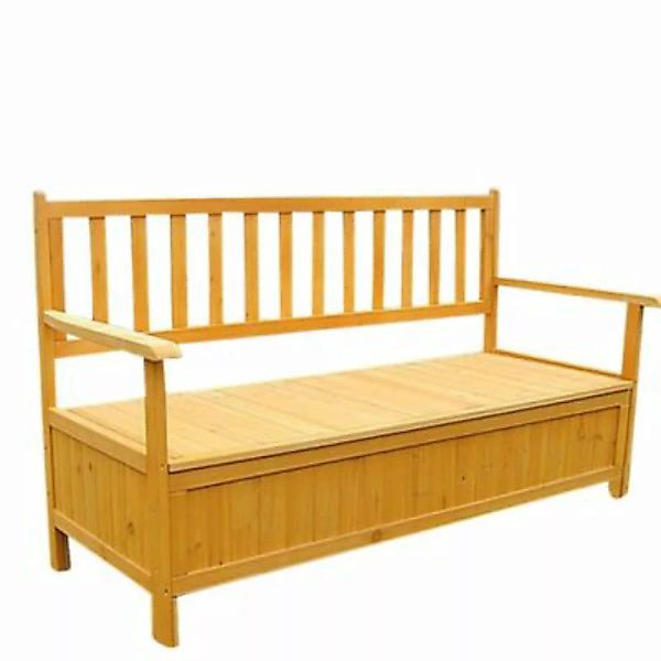 Mucola Kissenbox Sitzbank Holzbank 145x61x85cm aus Holz Auflagenbox Gartent günstig online kaufen
