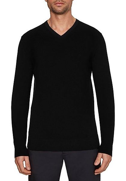 Calvin Klein Strickpullover MERINO VNECK SWEATER mit Markenlabel günstig online kaufen