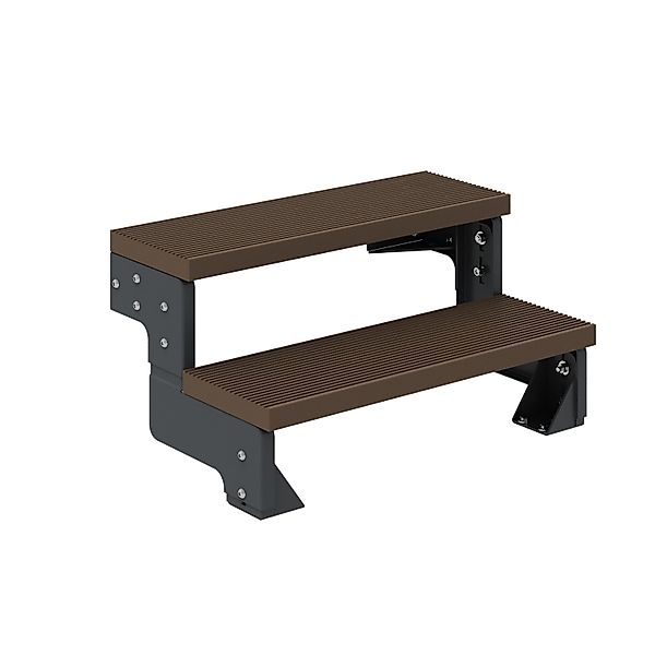 Dolle Außentreppe Gardentop Anthrazit 2 Stufen 100 cm Braun Ohne Geländer günstig online kaufen