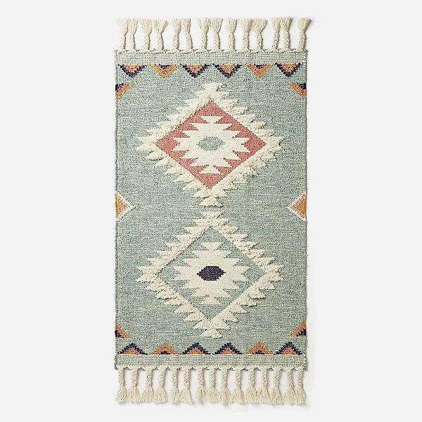 Homescapes Wollteppich Handgewebter Kelim Teppich Tenali günstig online kaufen