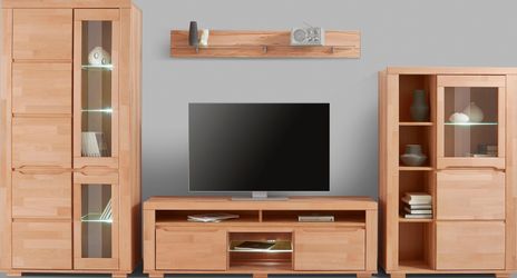 Home affaire Wohnwand "Denis" Set, 4 Stk. tlg. teilmassives Holz günstig online kaufen