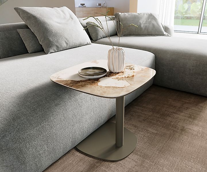 Couchtisch Edge Boot 50x50 cm Keramik Minas Melange Eleny Metall Effektfini günstig online kaufen
