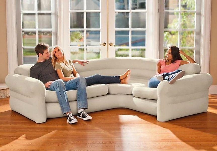 Intex Luftsofa Intex 68575 Aufblasbares Sofa Ecksofa Couch 257x203x76cm, 2- günstig online kaufen