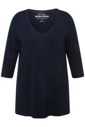 Ulla Popken T-Shirt Shirt tiefer Rundhalsausschnitt günstig online kaufen