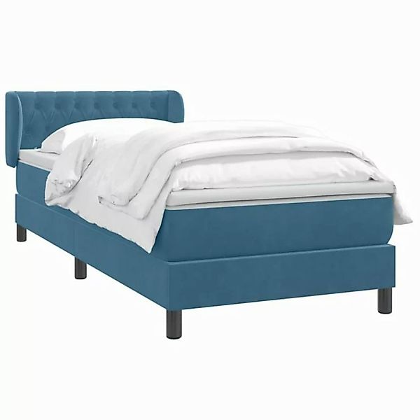 vidaXL Bett Boxspringbett mit Matratze Dunkelblau 80x210 cm Samt günstig online kaufen